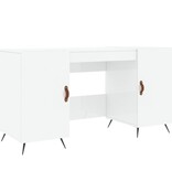 VidaXL Bureau 140x50x75 cm bewerkt hout hoogglans wit