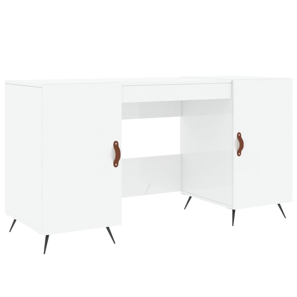 VidaXL Bureau 140x50x75 cm bewerkt hout hoogglans wit