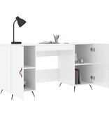 VidaXL Bureau 140x50x75 cm bewerkt hout hoogglans wit