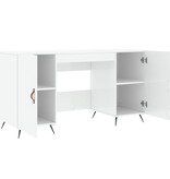 VidaXL Bureau 140x50x75 cm bewerkt hout hoogglans wit
