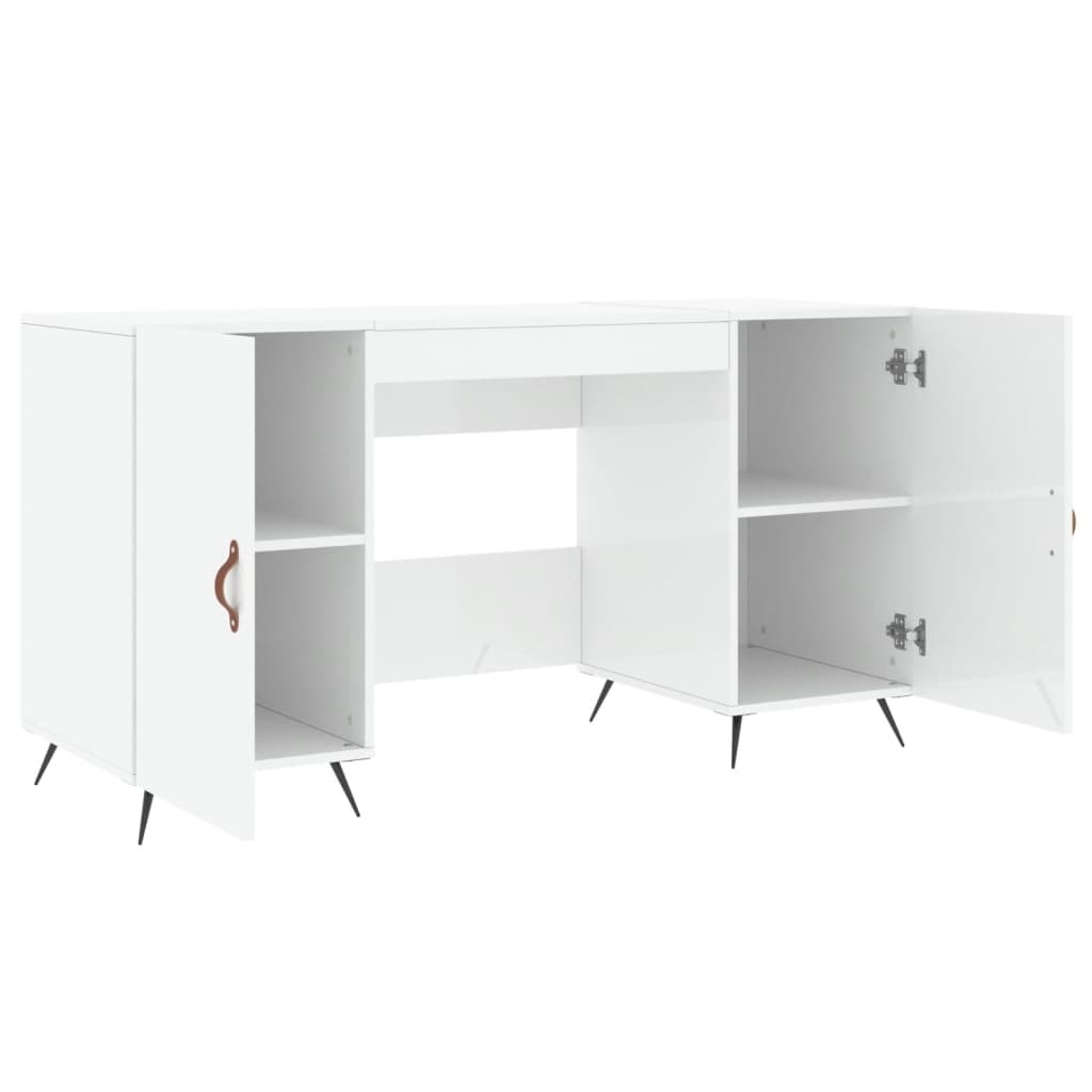 VidaXL Bureau 140x50x75 cm bewerkt hout hoogglans wit