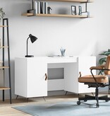 VidaXL Bureau 140x50x75 cm bewerkt hout wit