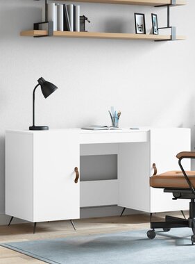 VidaXL Bureau 140x50x75 cm bewerkt hout wit