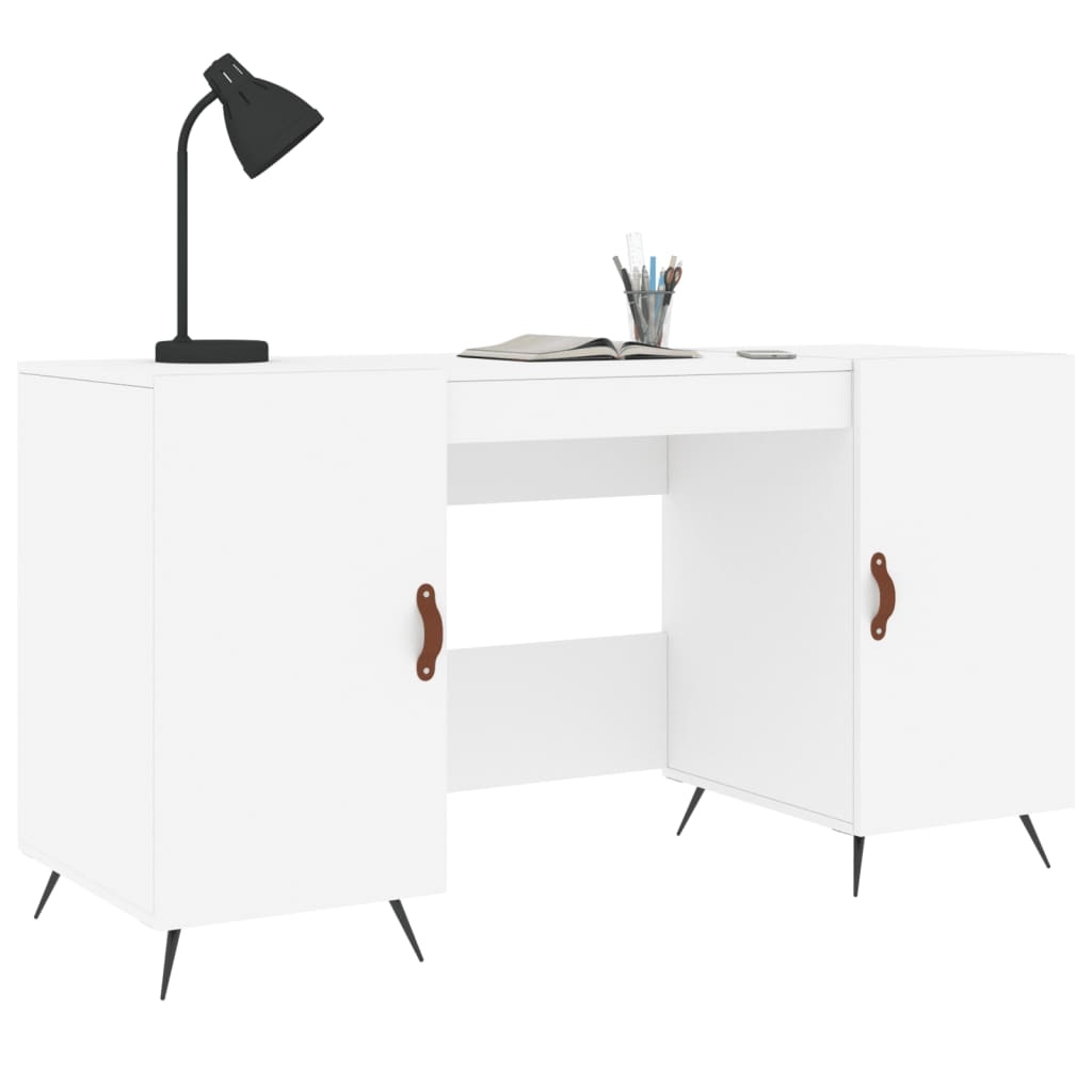 VidaXL Bureau 140x50x75 cm bewerkt hout wit