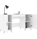 VidaXL Bureau 140x50x75 cm bewerkt hout wit