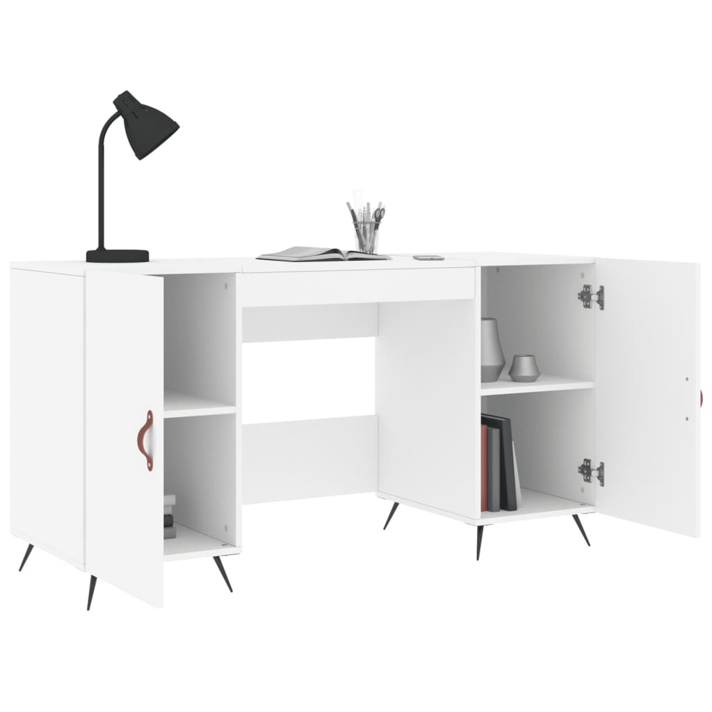 VidaXL Bureau 140x50x75 cm bewerkt hout wit