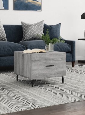 VidaXL Salontafel 50x50x40 cm bewerkt hout grijs sonoma eiken