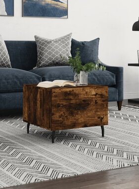 VidaXL Salontafel 50x50x40 cm bewerkt hout gerookt eikenkleurig