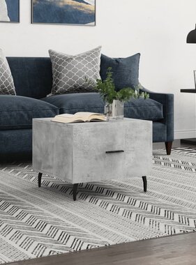 VidaXL Salontafel 50x50x40 cm bewerkt hout betongrijs