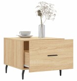VidaXL Salontafel 50x50x35 cm bewerkt hout sonoma eikenkleurig