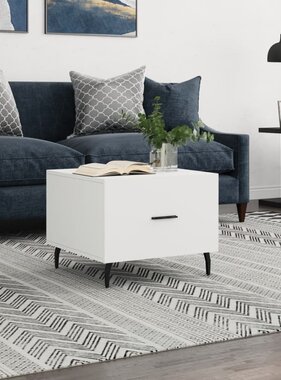 VidaXL Salontafel 50x50x40 cm bewerkt hout wit