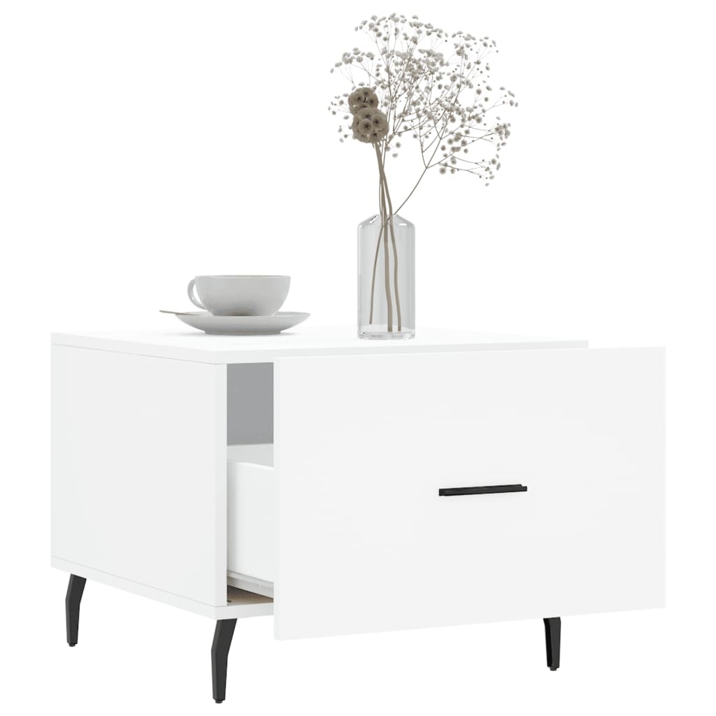 VidaXL Salontafel 50x50x40 cm bewerkt hout wit