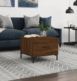 VidaXL Salontafel 50x50x40 cm bewerkt hout bruineikenkleurig