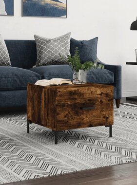 VidaXL Salontafel 50x50x40 cm bewerkt hout gerookt eikenkleurig