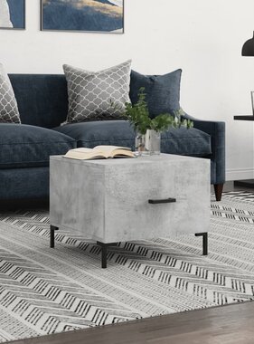 VidaXL Salontafel 50x50x40 cm bewerkt hout betongrijs