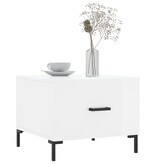 VidaXL Salontafel 50x50x40 cm bewerkt hout hoogglans wit