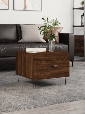 VidaXL Salontafel 50x50x40 cm bewerkt hout bruineikenkleurig