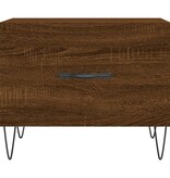 VidaXL Salontafel 50x50x40 cm bewerkt hout bruineikenkleurig