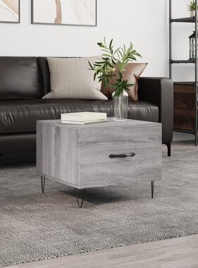 VidaXL Salontafel 50x50x40 cm bewerkt hout grijs sonoma eiken