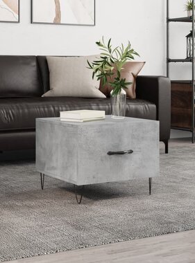 VidaXL Salontafel 50x50x40 cm bewerkt hout betongrijs