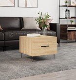 VidaXL Salontafel 50x50x35 cm bewerkt hout sonoma eikenkleurig