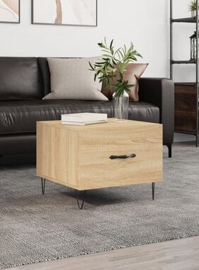 VidaXL Salontafel 50x50x35 cm bewerkt hout sonoma eikenkleurig