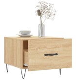 VidaXL Salontafel 50x50x35 cm bewerkt hout sonoma eikenkleurig