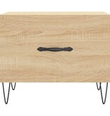 VidaXL Salontafel 50x50x35 cm bewerkt hout sonoma eikenkleurig