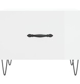 VidaXL Salontafel 50x50x40 cm bewerkt hout hoogglans wit