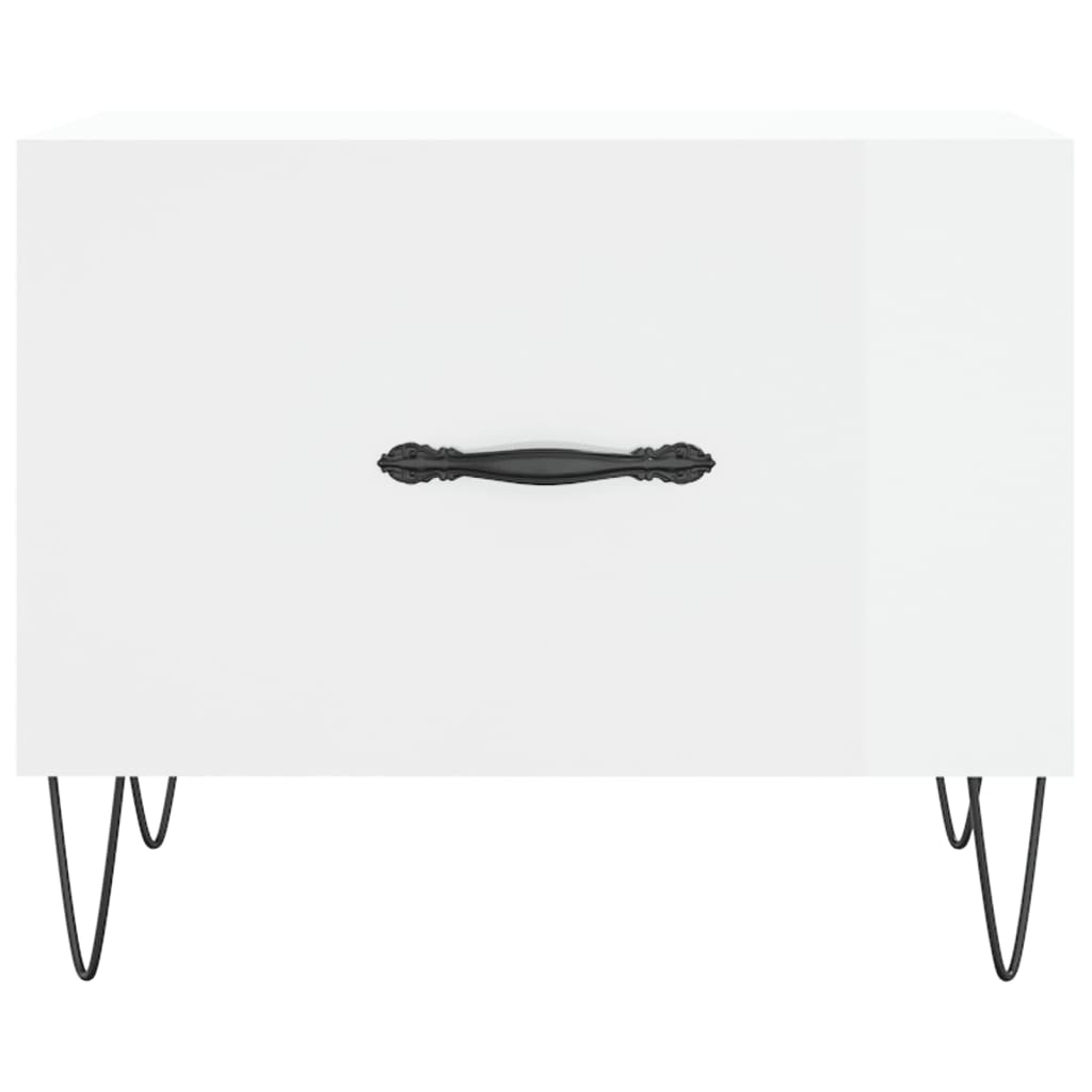 VidaXL Salontafel 50x50x40 cm bewerkt hout hoogglans wit