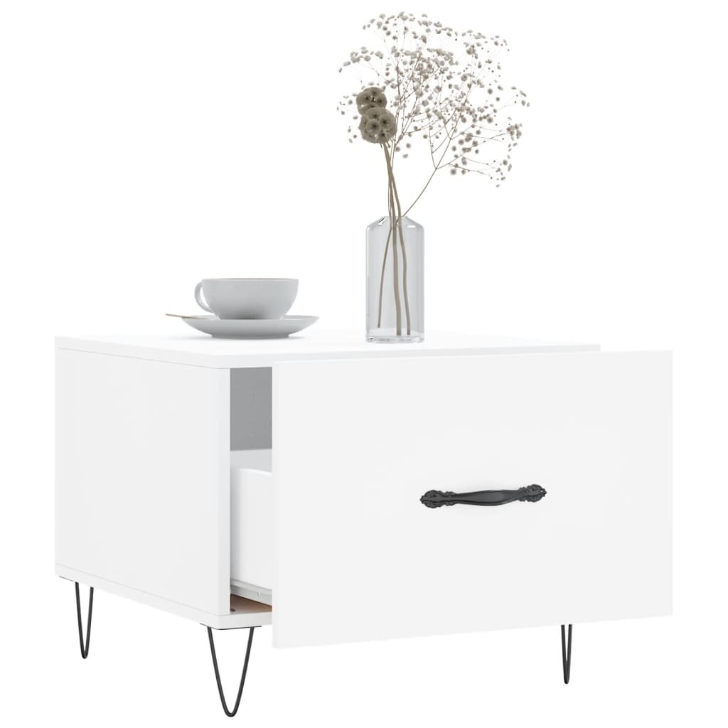 VidaXL Salontafel 50x50x40 cm bewerkt hout wit