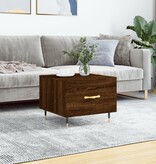 VidaXL Salontafel 50x50x40 cm bewerkt hout bruineikenkleurig