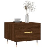 VidaXL Salontafel 50x50x40 cm bewerkt hout bruineikenkleurig