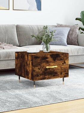 VidaXL Salontafel 50x50x40 cm bewerkt hout gerookt eikenkleurig