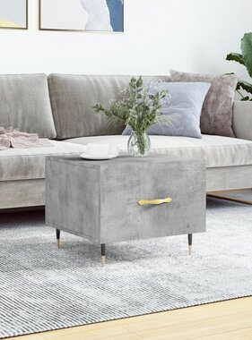 VidaXL Salontafel 50x50x40 cm bewerkt hout betongrijs