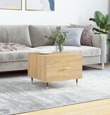 VidaXL Salontafel 50x50x35 cm bewerkt hout sonoma eikenkleurig