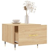 VidaXL Salontafel 50x50x35 cm bewerkt hout sonoma eikenkleurig