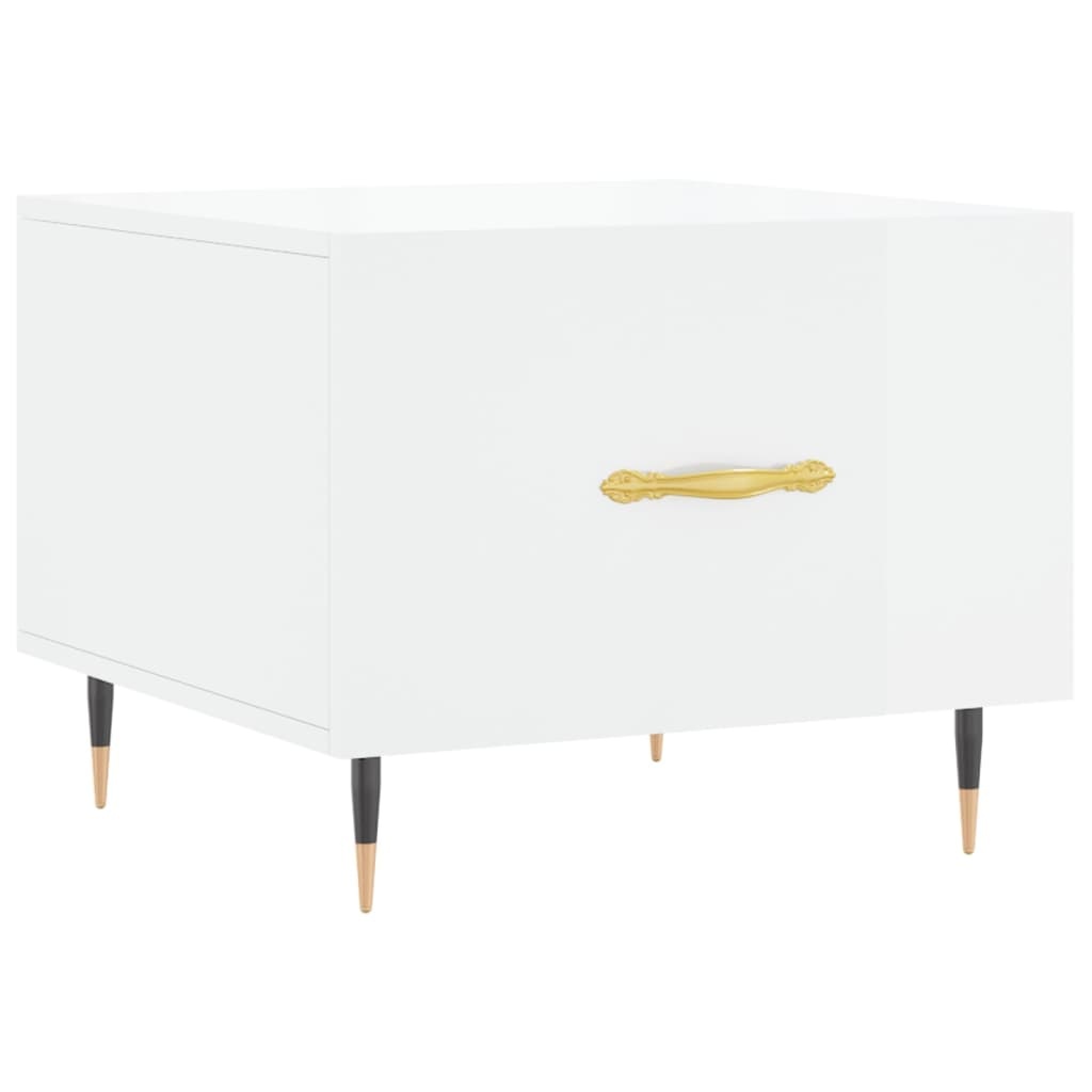 VidaXL Salontafel 50x50x40 cm bewerkt hout hoogglans wit