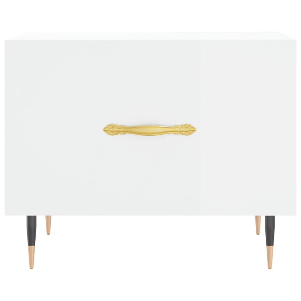 VidaXL Salontafel 50x50x40 cm bewerkt hout hoogglans wit