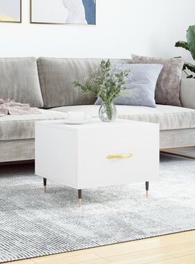 VidaXL Salontafel 50x50x40 cm bewerkt hout wit