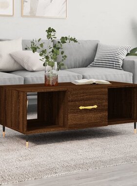 VidaXL Salontafel 102x50x40 cm bewerkt hout bruineikenkleurig