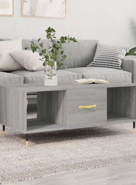 VidaXL Salontafel 102x50x40 cm bewerkt hout grijs sonoma eikenkleurig