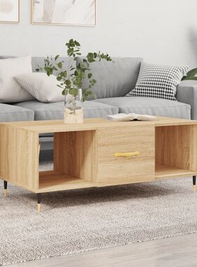 VidaXL Salontafel 102x50x40 cm bewerkt hout sonoma eikenkleurig