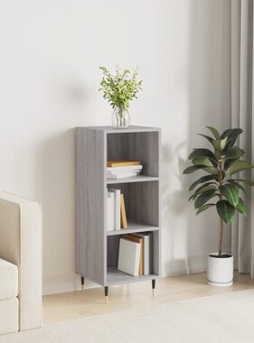 VidaXL Dressoir 34,5x32,5x90 cm bewerkt hout grijs sonoma eikenkleurig