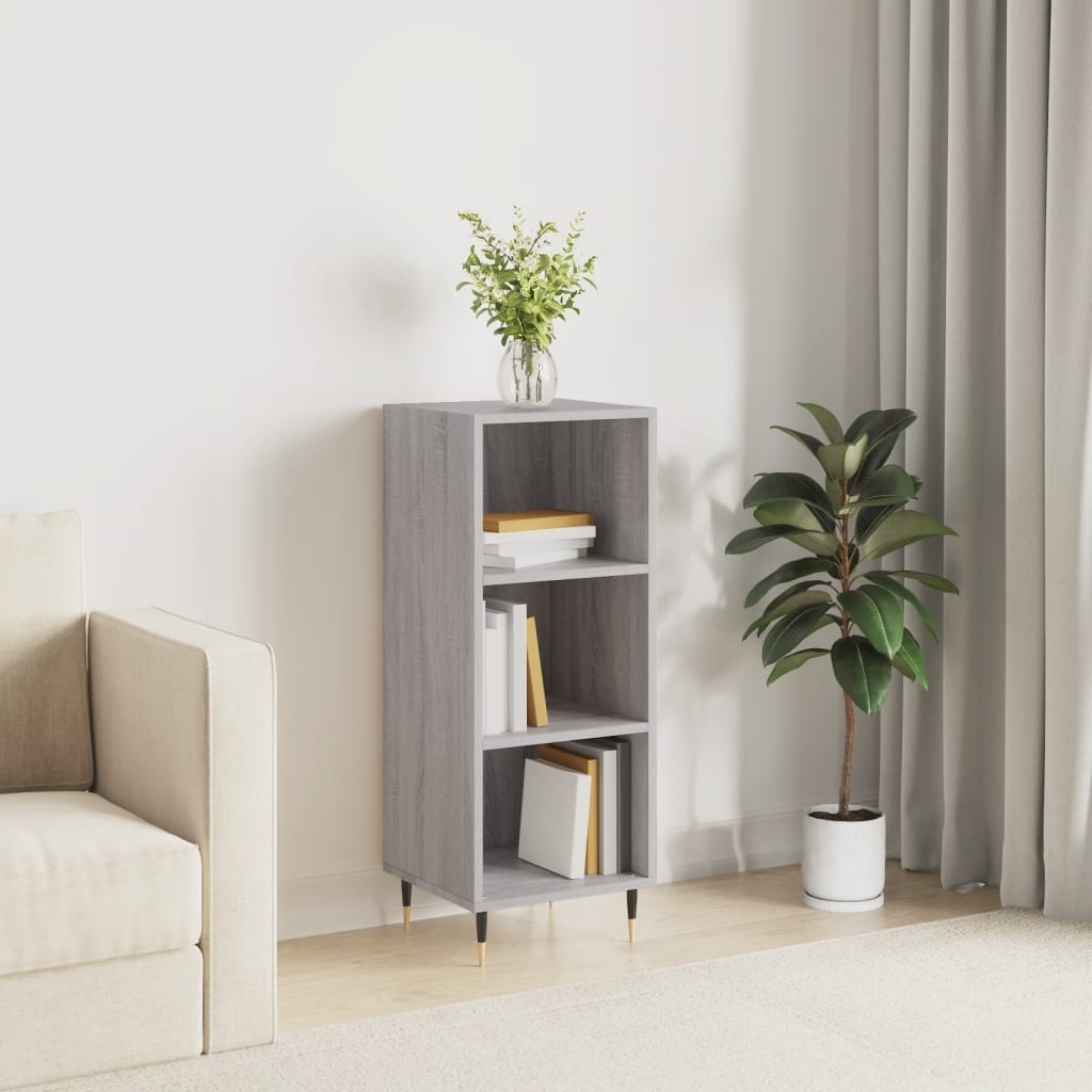 VidaXL Dressoir 34,5x32,5x90 cm bewerkt hout grijs sonoma eikenkleurig
