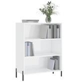 VidaXL Schappenkast 69,5x32,5x90 cm bewerkt hout hoogglans wit