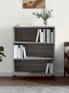 VidaXL Boekenkast 69,5x32,5x90 cm bewerkt hout grijs sonoma eikenkleur