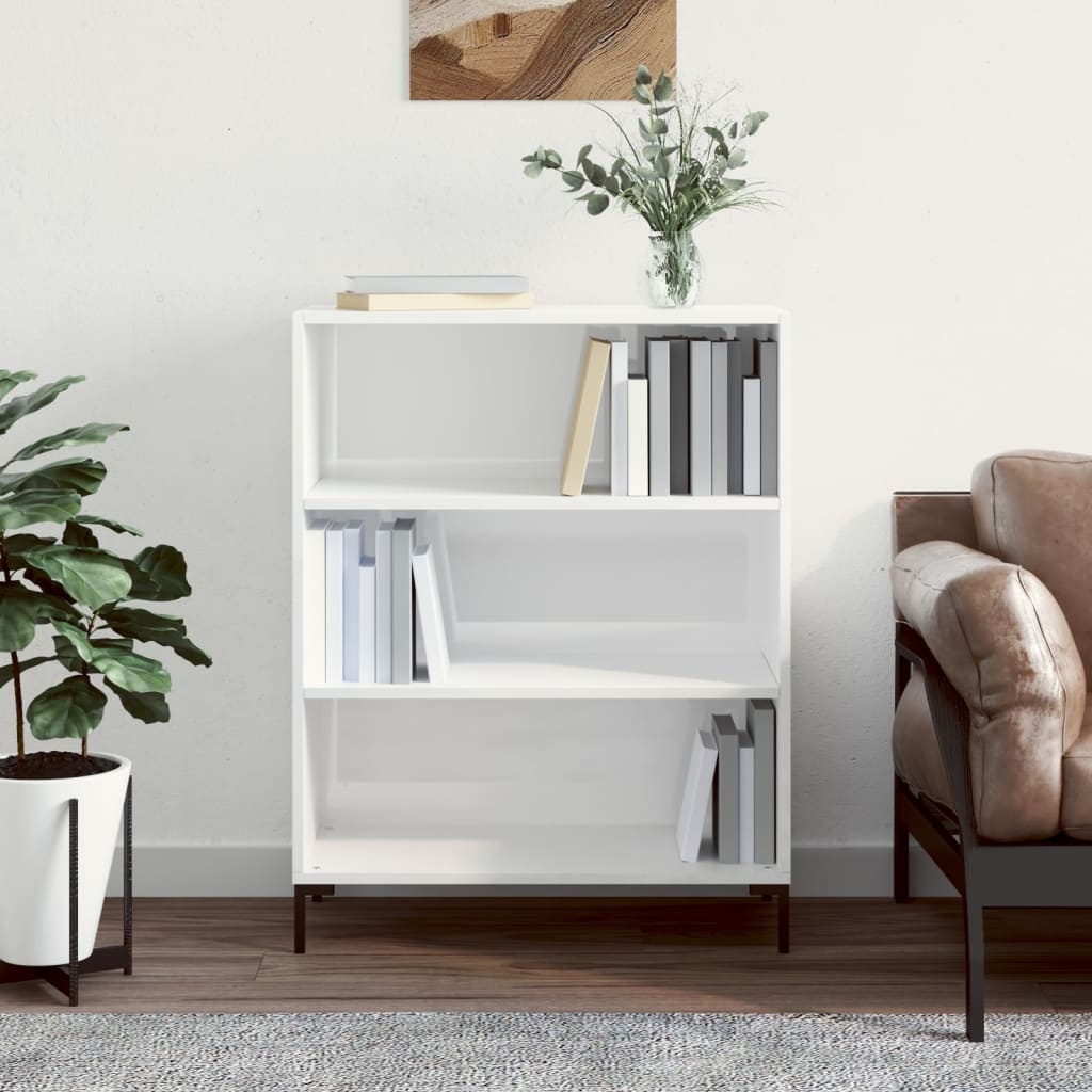 VidaXL Boekenkast 69,5x32,5x90 cm bewerkt hout hoogglans wit