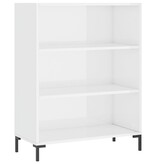 VidaXL Boekenkast 69,5x32,5x90 cm bewerkt hout hoogglans wit