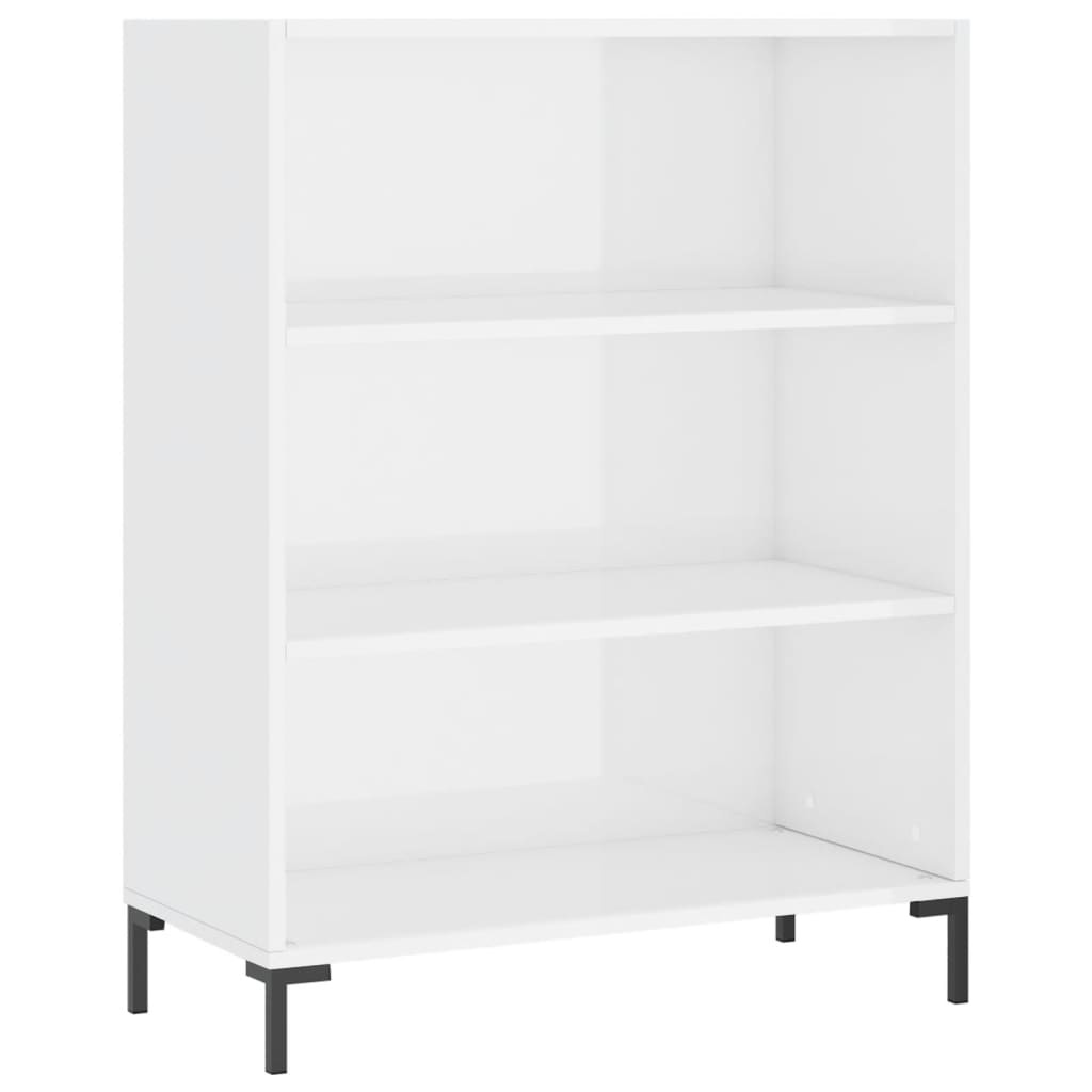VidaXL Boekenkast 69,5x32,5x90 cm bewerkt hout hoogglans wit